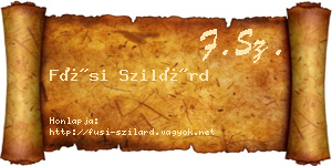 Füsi Szilárd névjegykártya